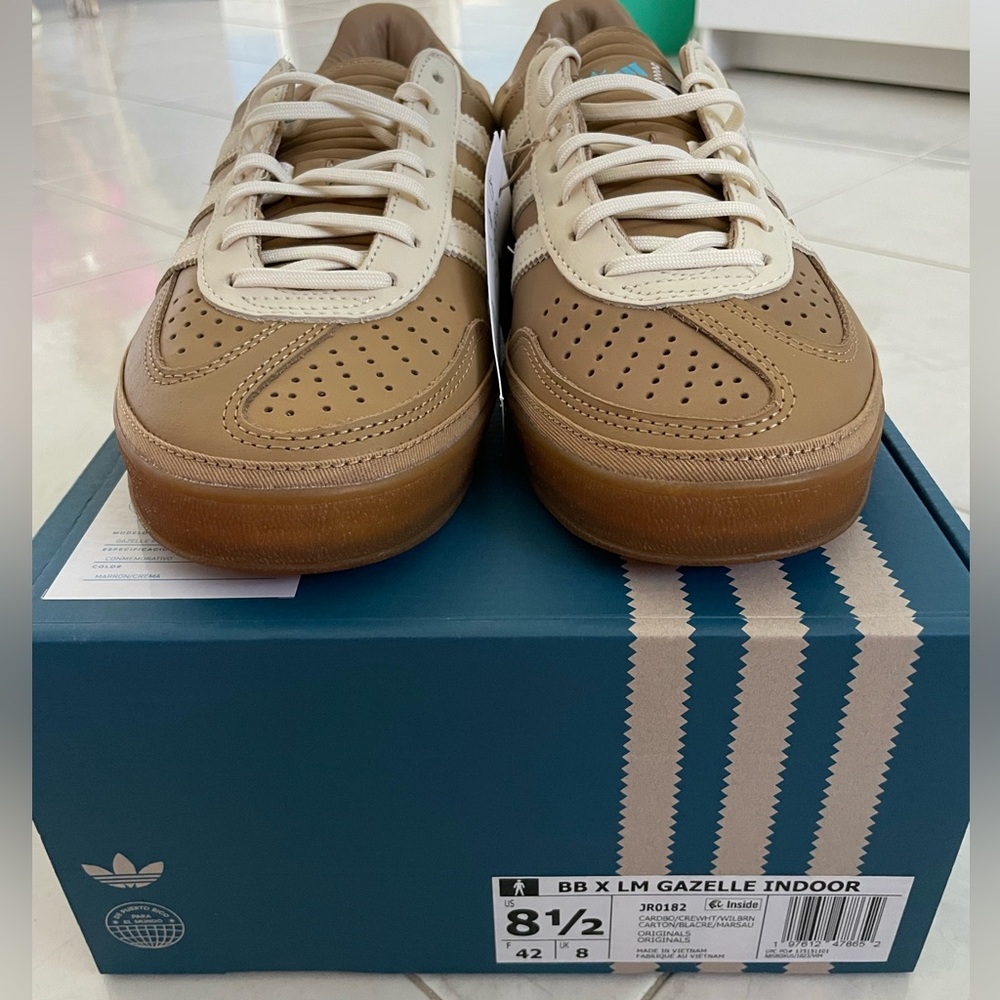 Adidas BB x LM Gazelle Indoor Men's Shoes - Brown and White